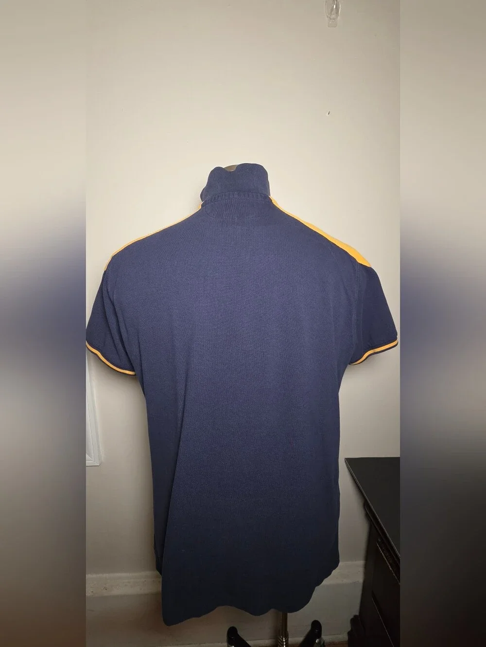 Polo by Ralph Lauren Navy Polo with Yellow Appliqué 'P' and 67